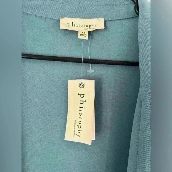 Philosophy Open Cardigan Sz 12 Blue Light weight NWT business casual Officewear - Picture 5 of 11